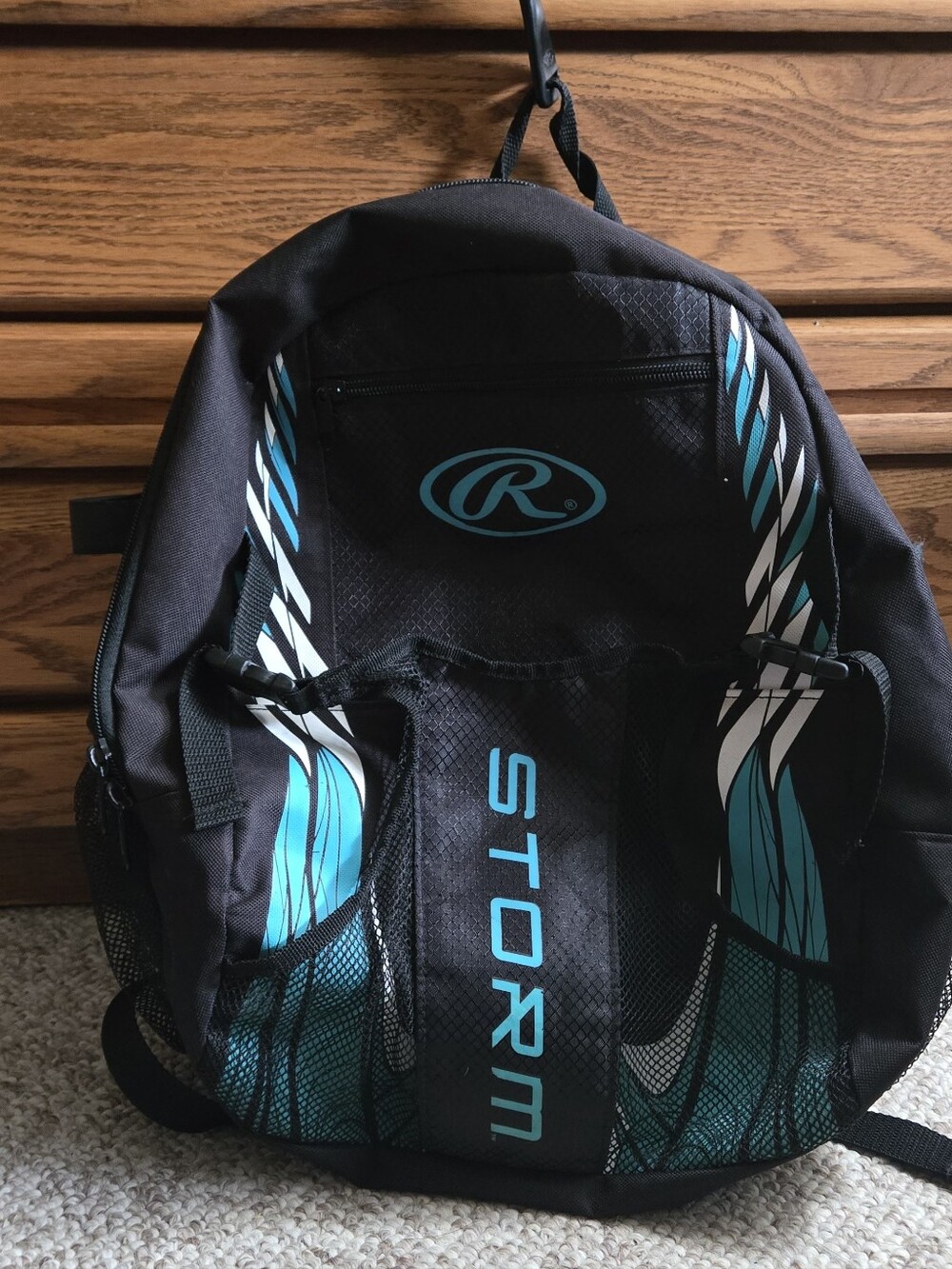 Rawlings Storm Girls Softball Baseball Black & Teal Youth  Backpack Bag